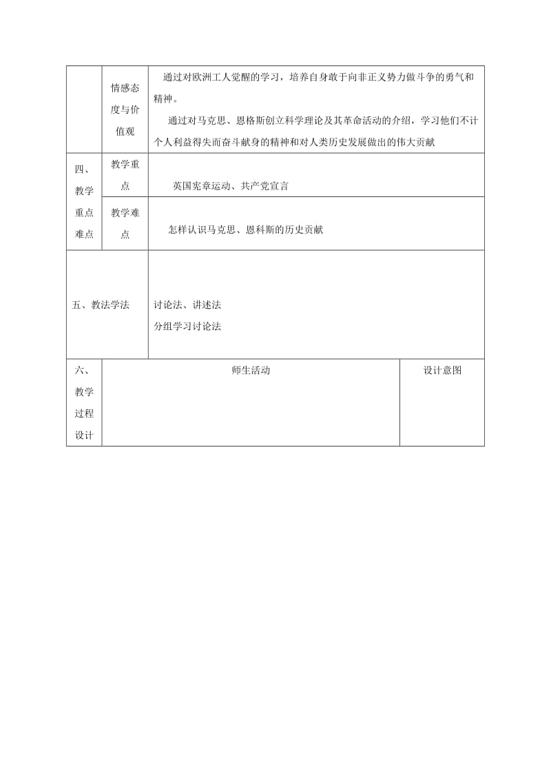 2019-2020年九年级历史上册 第二单元 第11课 开辟新时代的宣言教学设计 北师大版.doc_第2页