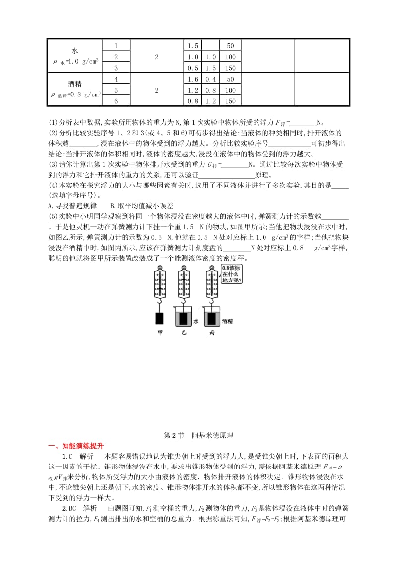 八年级物理下册 10.2阿基米德原理同步精练（含解析）（新版）新人教版.doc_第3页