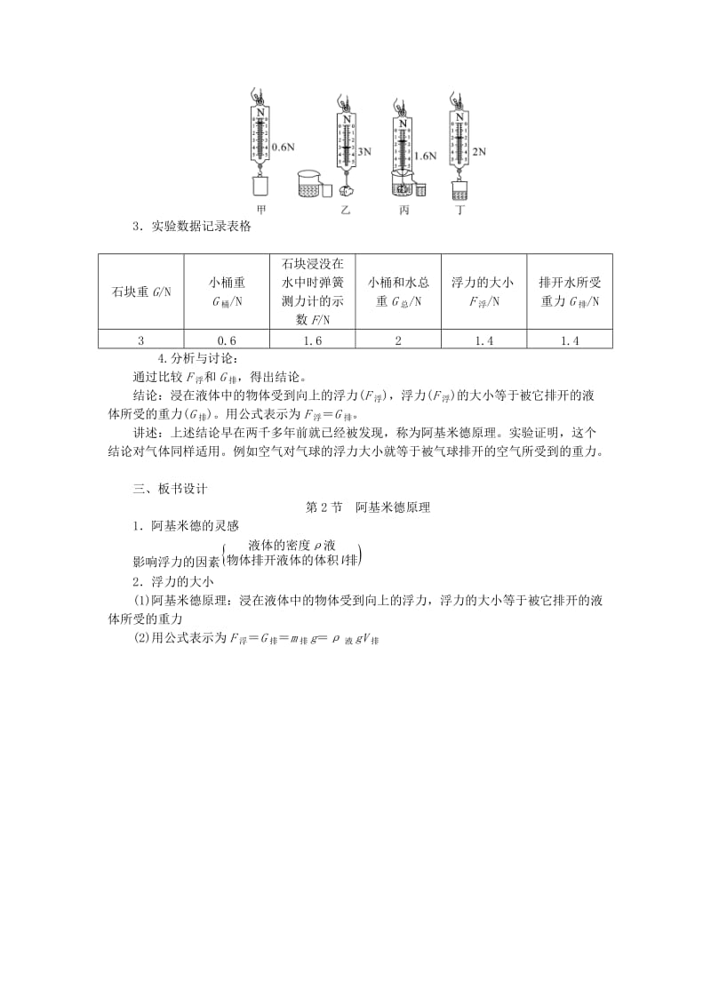 天津市滨海新区八年级物理下册 第十章 第2节 阿基米德原理教案 （新版）新人教版.doc_第3页