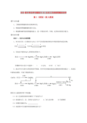 2019版中考化學(xué)專題復(fù)習(xí) 31 認識工藝流程圖題活動學(xué)案1（新版）新人教版.doc