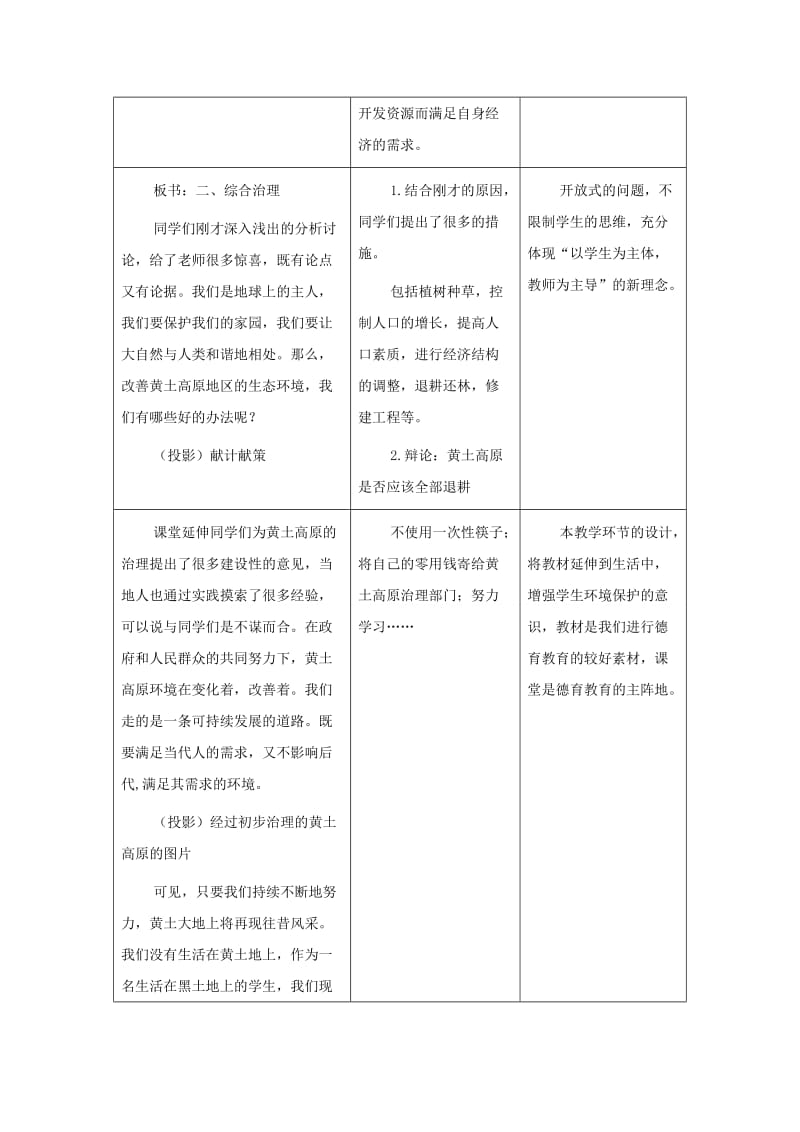 2019-2020年八年级地理下册 7.2《黄土高原的治理和开发》教案 商务星球版.doc_第3页