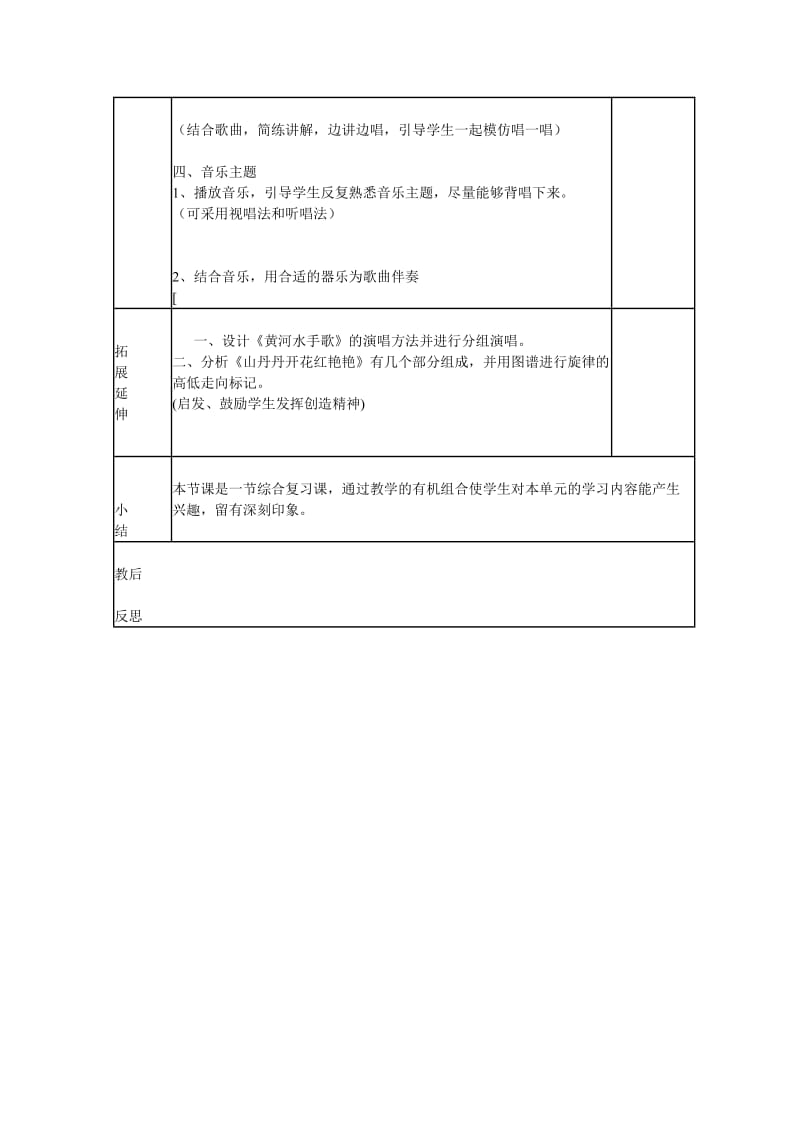2019-2020年初中音乐 综合复习课教案.doc_第2页