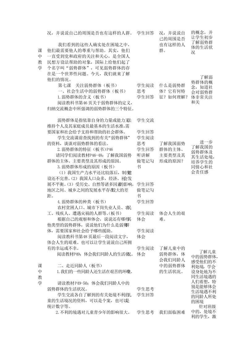 2019-2020年九年级政治全册 3.1 关注弱势群体教案 教科版.doc_第2页