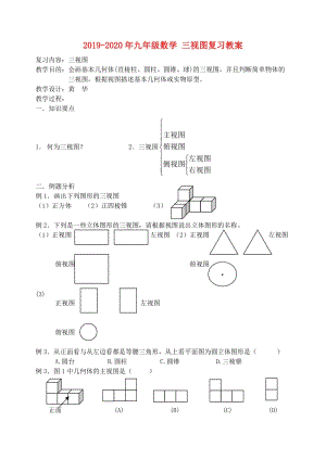 2019-2020年九年級數(shù)學(xué) 三視圖復(fù)習(xí)教案.doc