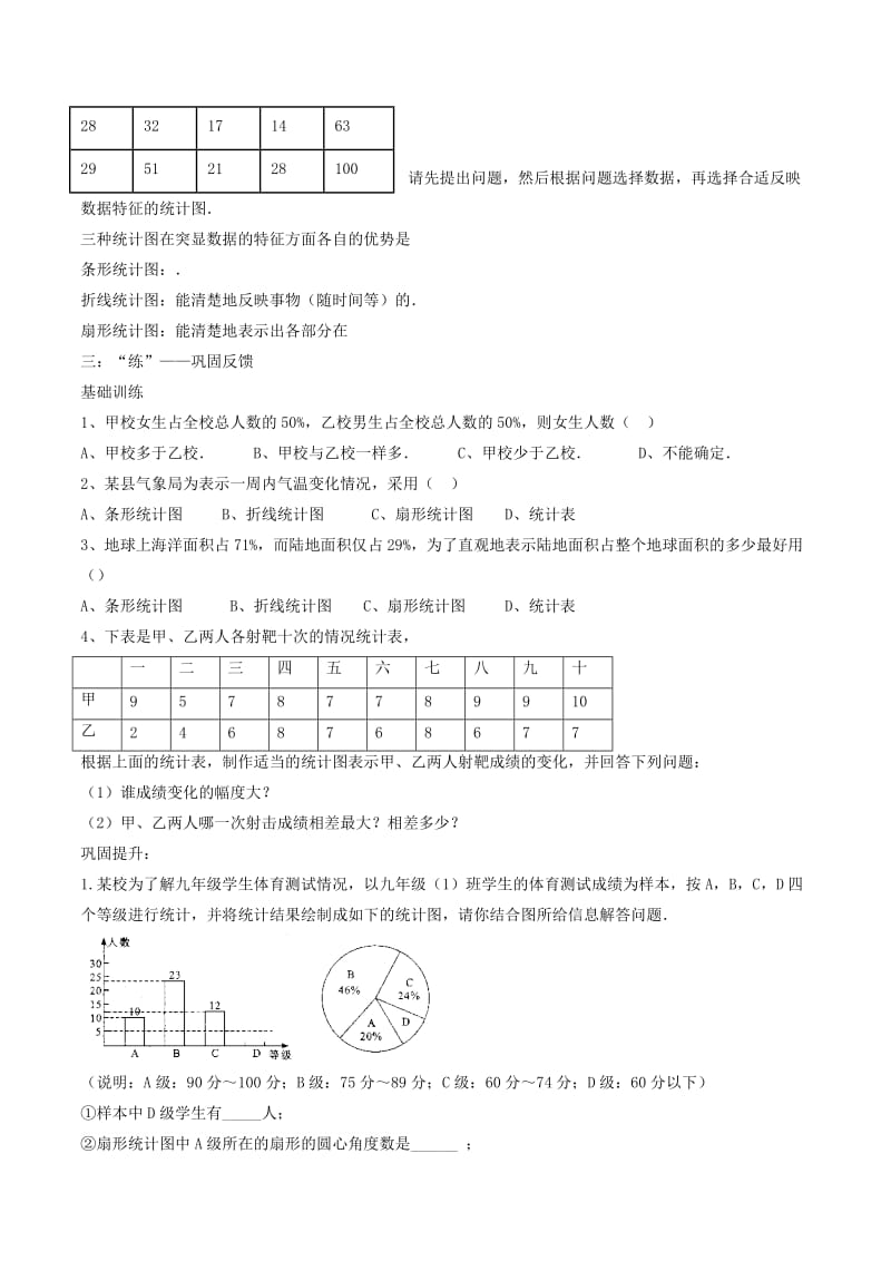 2019-2020年八年级数学下册第7章数据的收集整理描述7.2统计表统计图的选用2学案无答案新版苏科版.doc_第2页