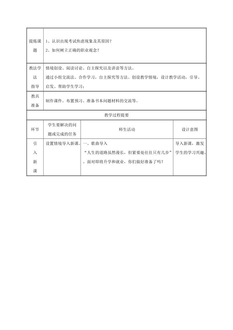 九年级政治全册第四单元我们的未来不是梦第12课美好人生我选择第一框直面升学与择业教案鲁教版.doc_第2页