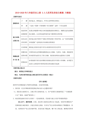 2019-2020年八年級(jí)歷史上冊(cè) 3.3人民軍隊(duì)的創(chuàng)立教案 川教版.doc