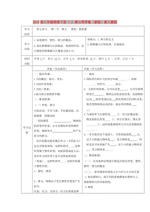 2019版八年級物理下冊 7.2 彈力導(dǎo)學(xué)案（新版）新人教版.doc