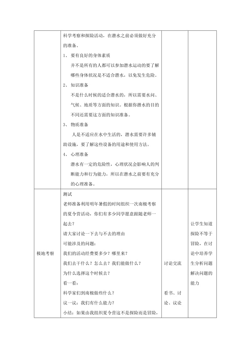 2019-2020年八年级生物 第一学期（试验本）第1章 第二节 什么是探险活动教案 上海版.doc_第2页