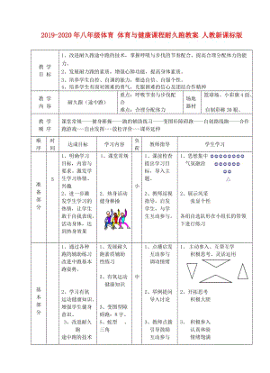 2019-2020年八年級(jí)體育 體育與健康課程耐久跑教案 人教新課標(biāo)版.doc