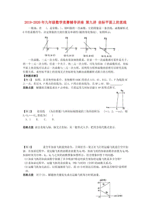 2019-2020年九年級數(shù)學(xué)競賽輔導(dǎo)講座 第九講 坐標(biāo)平面上的直線.doc