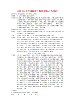 2019-2020年九年級(jí)語(yǔ)文下《威尼斯商人》同步練習(xí).doc