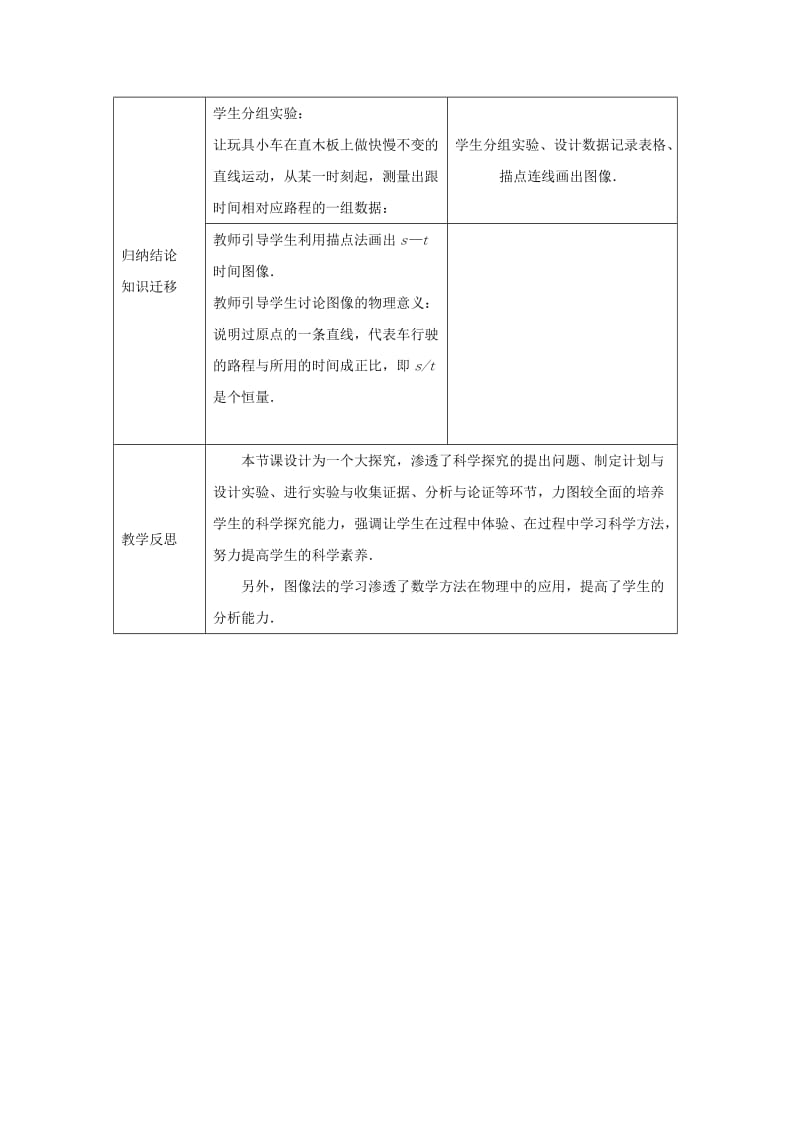 2019-2020年八年级物理上册 探究—比较物体运动的快慢（一）教案 北师大版.doc_第3页