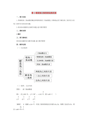 山東省濟(jì)南市槐蔭區(qū)九年級(jí)數(shù)學(xué)下冊(cè) 第1章 直角三角形的邊角關(guān)系復(fù)習(xí)教案 （新版）北師大版.doc