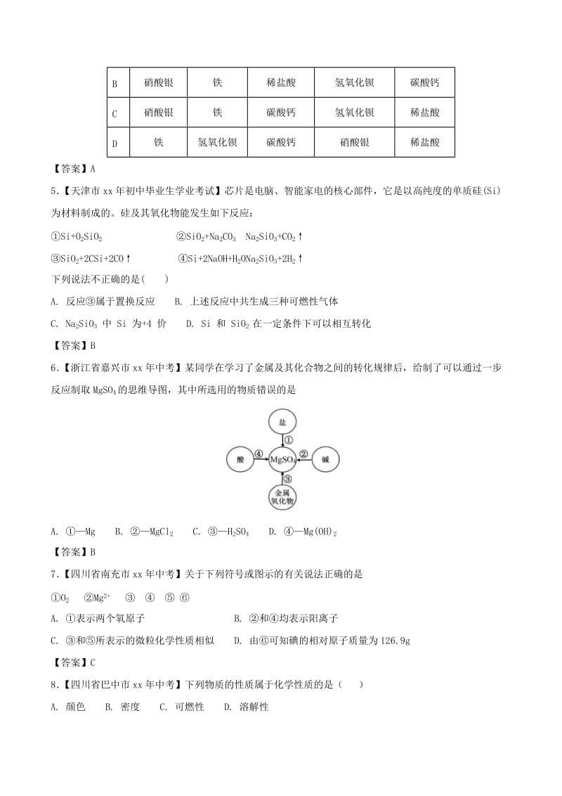 中考化学各地考题分类练习卷 选择题专题.doc_第2页