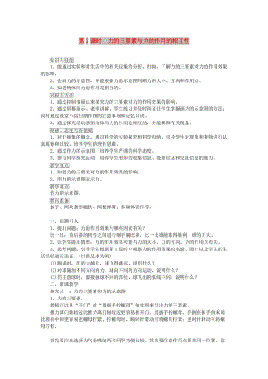 八年級(jí)物理下冊(cè) 第七章 第1節(jié) 力（第2課時(shí) 力的三要素與力的作用的相互性）教案 新人教版.doc