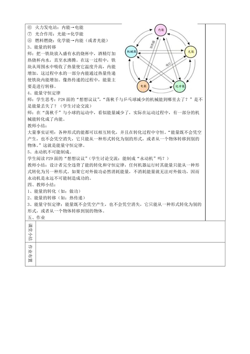 2019-2020年九年级物理全册 14.3 能量的转化与守恒教案1 （新版）新人教版.doc_第2页