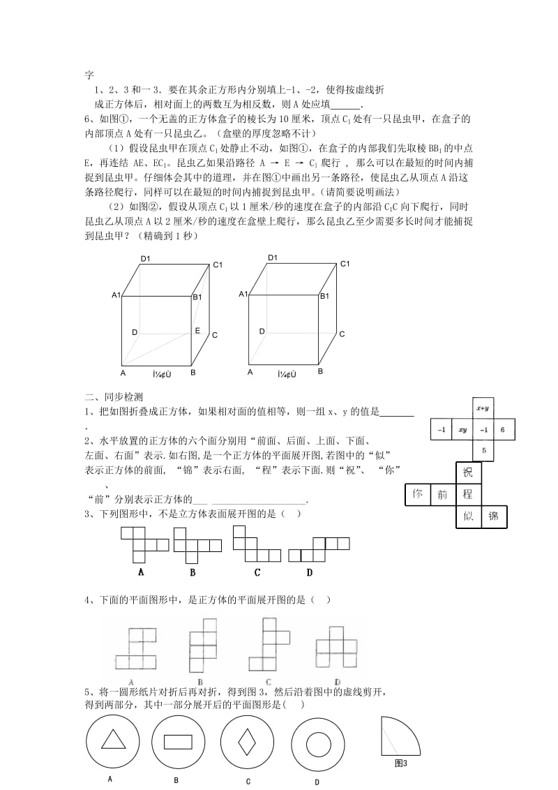 2019-2020年九年级数学 展开图复习教案.doc_第2页