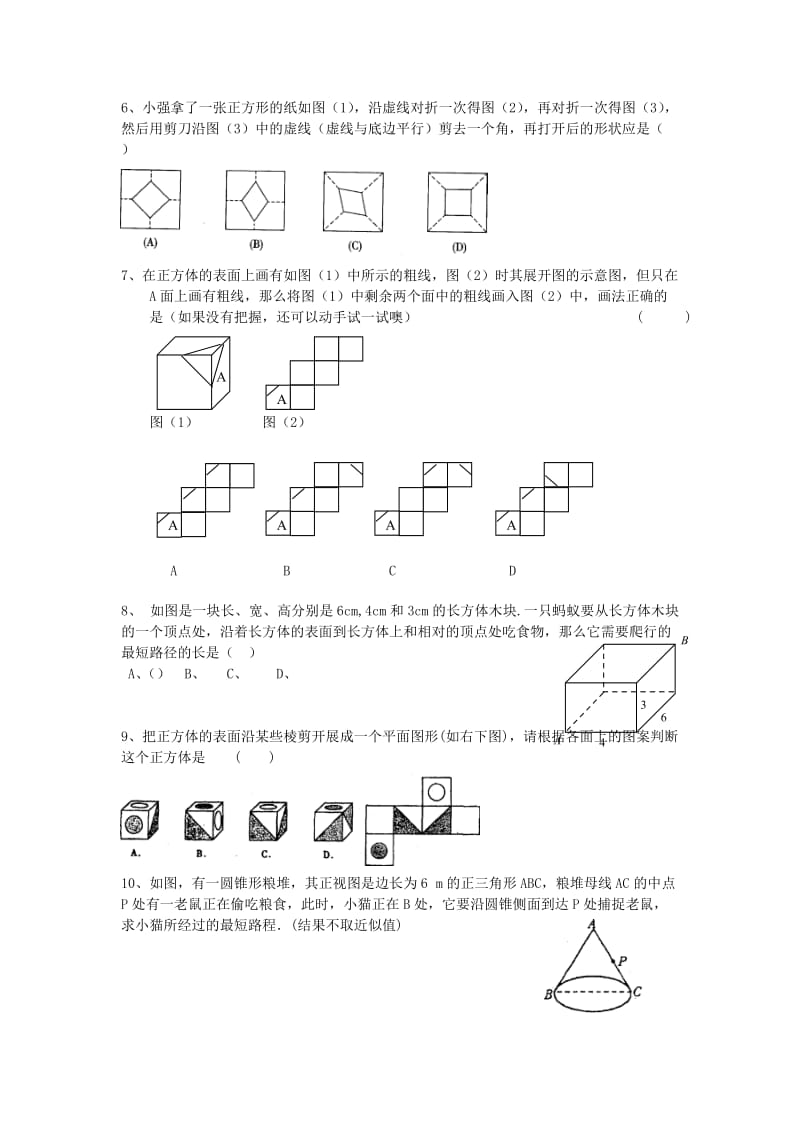 2019-2020年九年级数学 展开图复习教案.doc_第3页