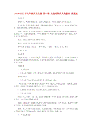 2019-2020年九年級(jí)歷史上冊(cè) 第一課 史前時(shí)期的人類(lèi)教案 岳麓版.doc