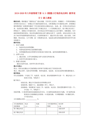 2019-2020年八年級(jí)物理下冊(cè) 8.3《測量小燈泡的電功率》教學(xué)設(shè)計(jì)2 新人教版.doc