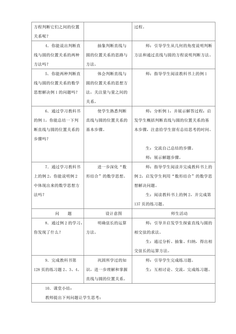 2019-2020年九年级数学下册 35.2直线与圆的位置关系教案 冀教版.doc_第2页