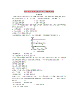 2019春九年級歷史下冊 第四單元 經(jīng)濟(jì)大危機(jī)和第二次世界大戰(zhàn)直擊中考練習(xí) 新人教版.doc