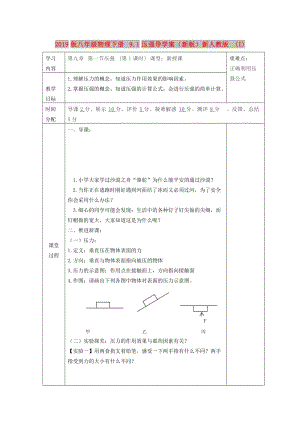 2019版八年級物理下冊 9.1壓強導學案（新版）新人教版 (I).doc