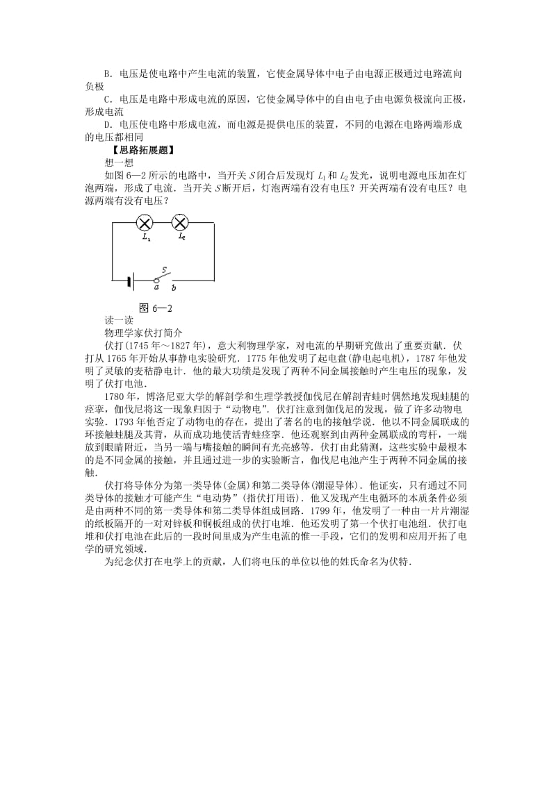 2019-2020年九年级物理全册 16.1 电压复习学案（新版）新人教版.doc_第3页