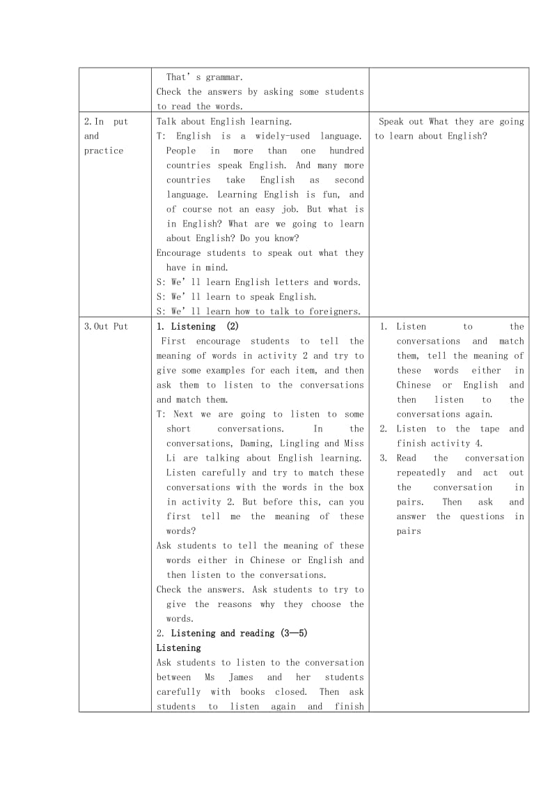 2019-2020年八年级英语上册 Module 1 Unit1教学设计 外研版.doc_第2页