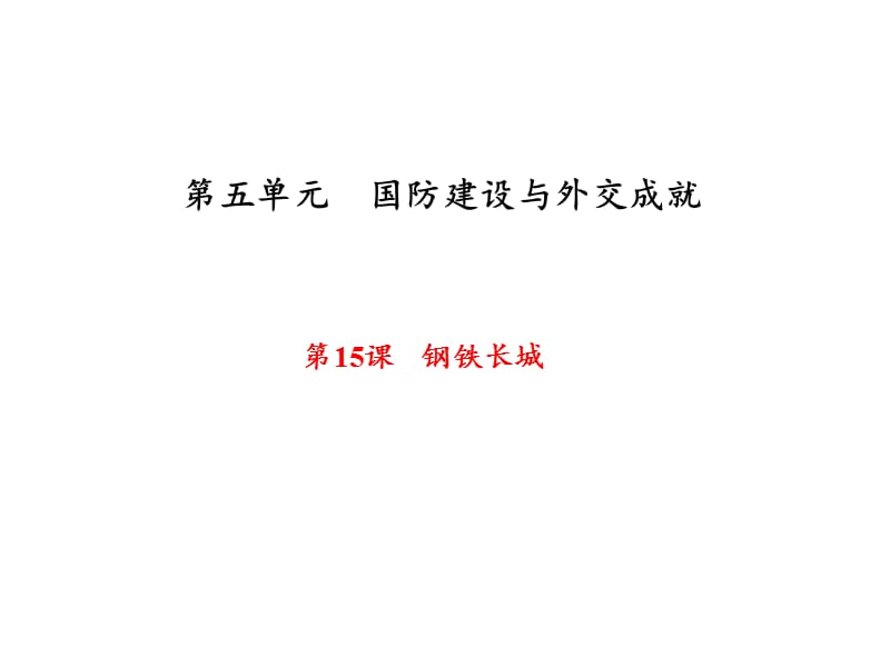 部编八年级人教版历史下册新课堂课件：第15课　钢铁长城 (共33张PPT)课件ppt_第1页