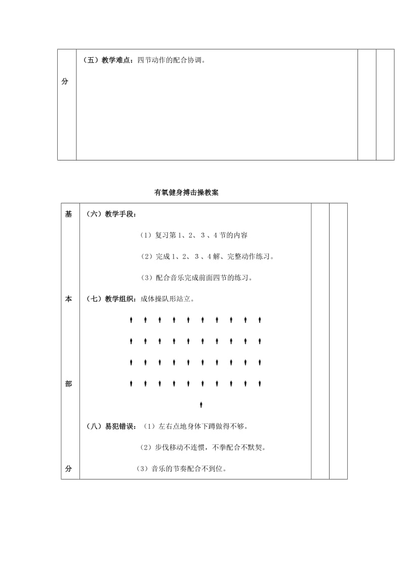 2019-2020年初中体育 有氧健身搏击操教案.doc_第3页