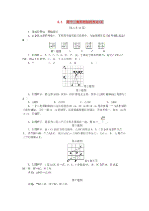 九年級(jí)數(shù)學(xué)上冊(cè) 第4章 相似三角形 4.4 兩個(gè)三角形相似的判定（3）練習(xí) （新版）浙教版.doc