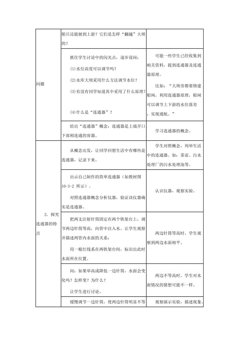 2019-2020年八年级物理下册 9.3《连通器和液压技术》教案 教科版.doc_第2页