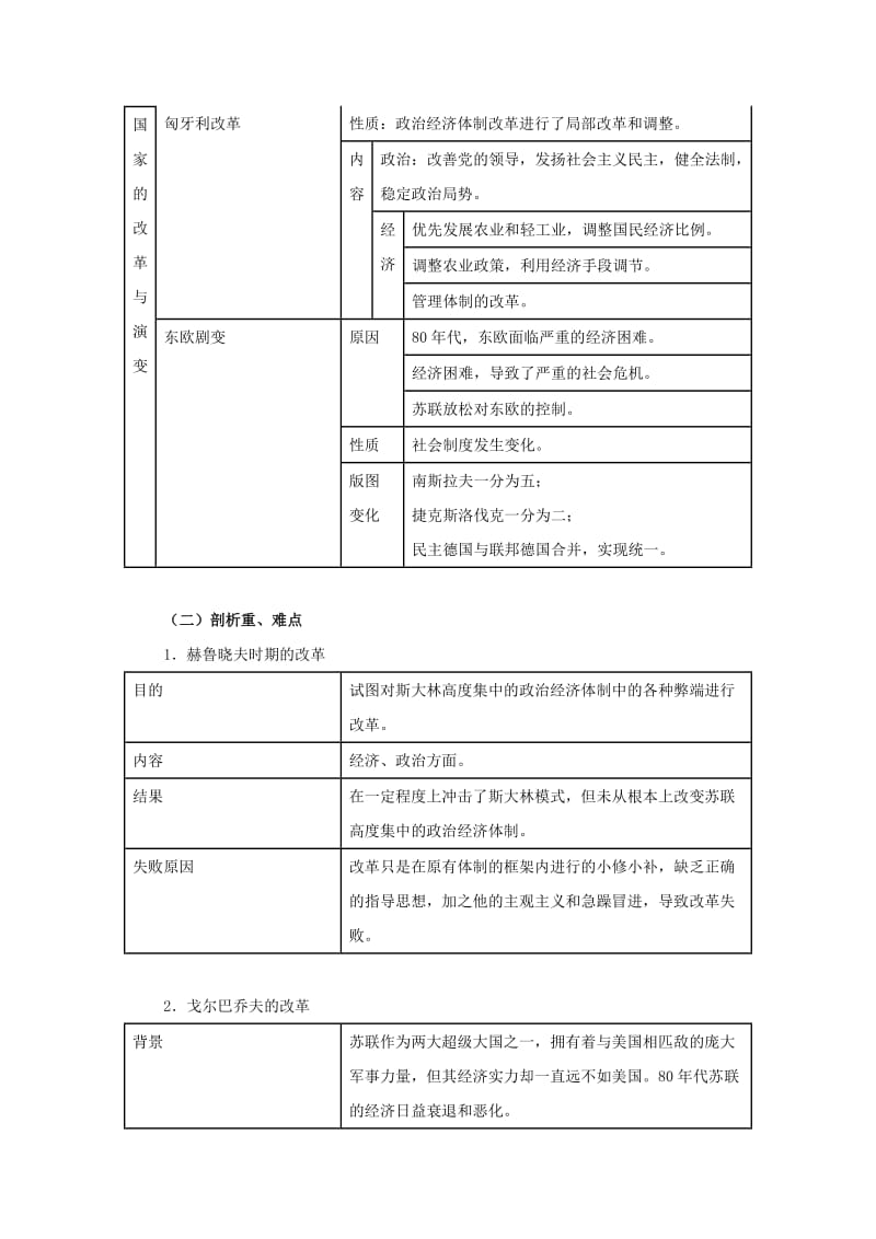 2019-2020年九年级历史下册 第五单元《社会主义的改革与演变》教案 人教新课标版.doc_第2页