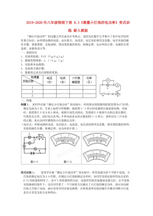 2019-2020年八年級(jí)物理下冊(cè) 8.3《測(cè)量小燈泡的電功率》變式訓(xùn)練 新人教版.doc