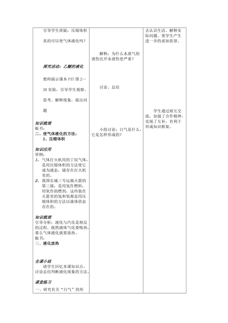 2019-2020年八年级物理上册 探究汽化和液化的特点（1）教案 沪粤版.doc_第3页