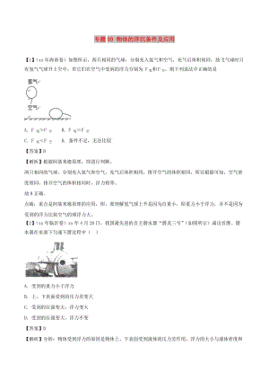 中考物理 母題題源系列 專題09 物體的浮沉條件及應(yīng)用（含解析）.doc