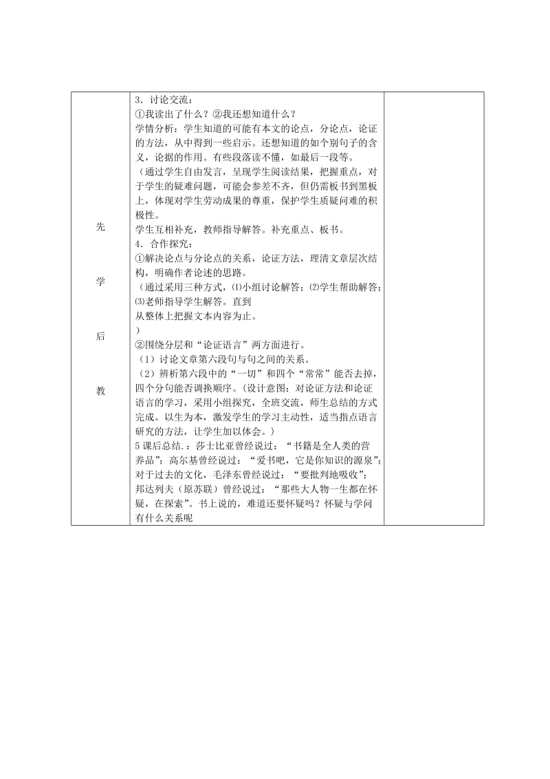 2019版中考语文《怀疑与学问》复习教案 新人教版.doc_第2页