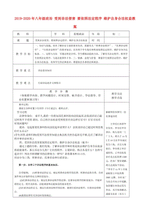 2019-2020年八年級政治 受到非法侵害 要依照法定程序 維護自身合法權(quán)益教案.doc