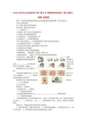 2019-2020年九年級(jí)科學(xué)下冊(cè) 第5節(jié) 照顧好你的身體（第三課時(shí)）教案 浙教版.doc