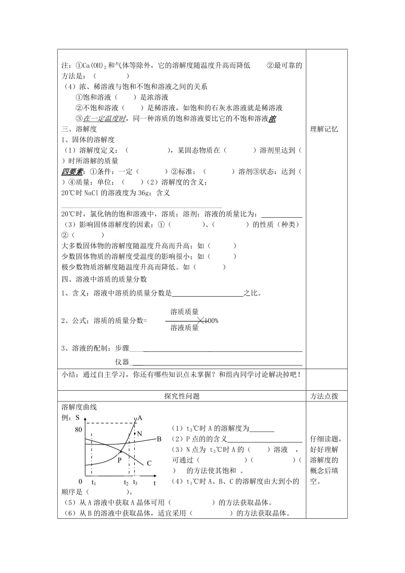 2019版九年级化学下册 第九单元 溶液学案 新人教版.doc_第2页