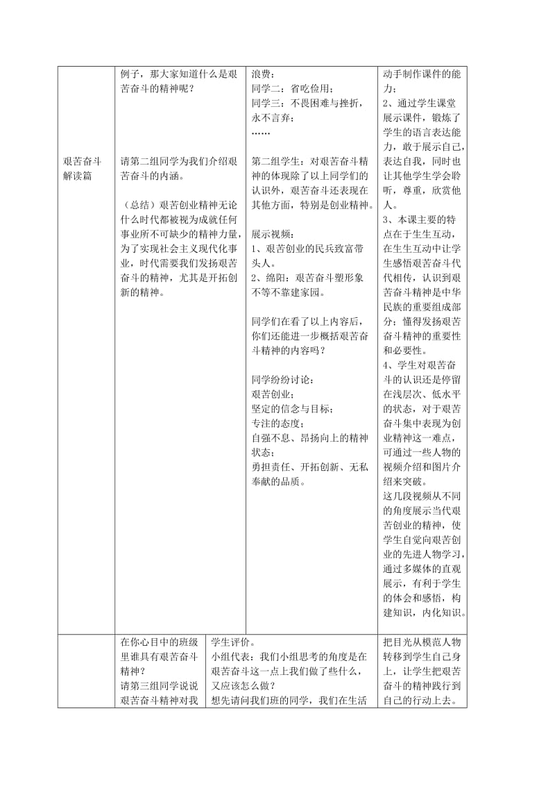 2019-2020年九年级政治全册 第九课 第2框 艰苦奋斗 开拓创新教案 新人教版.doc_第3页