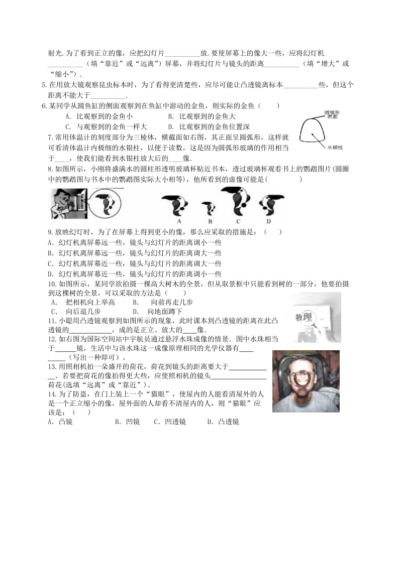 2019-2020年八年级物理上册 5.2 生活中的透镜学案（新版）新人教版.doc_第2页