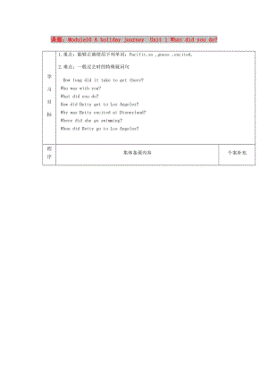 天津市濱海新區(qū)七年級英語下冊Module10AholidayjourneyUnit1Whatdidyoudo導(dǎo)學(xué)案無答案新版外研版.doc