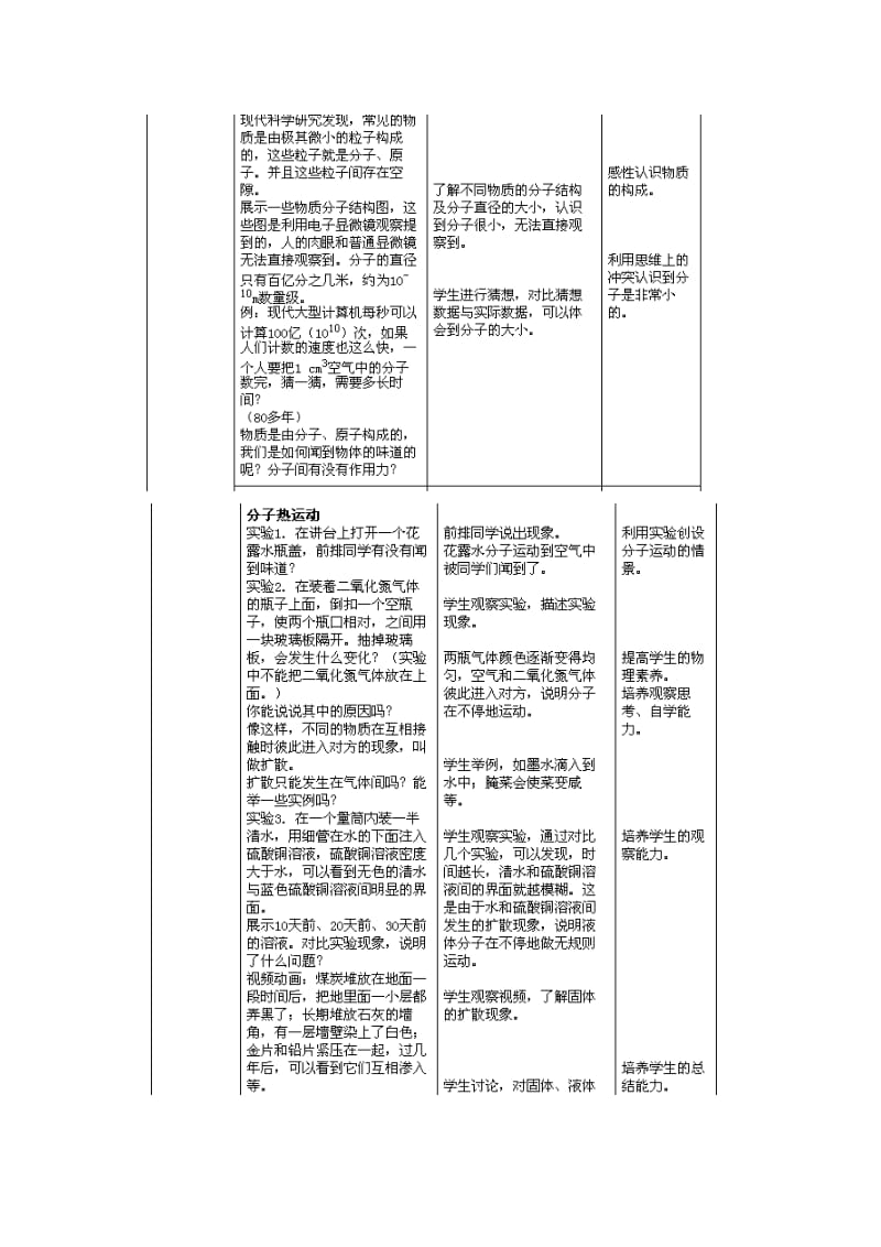 2019-2020年九年级物理全册 13.1 分子热运动教学设计 （新版）新人教版.doc_第3页