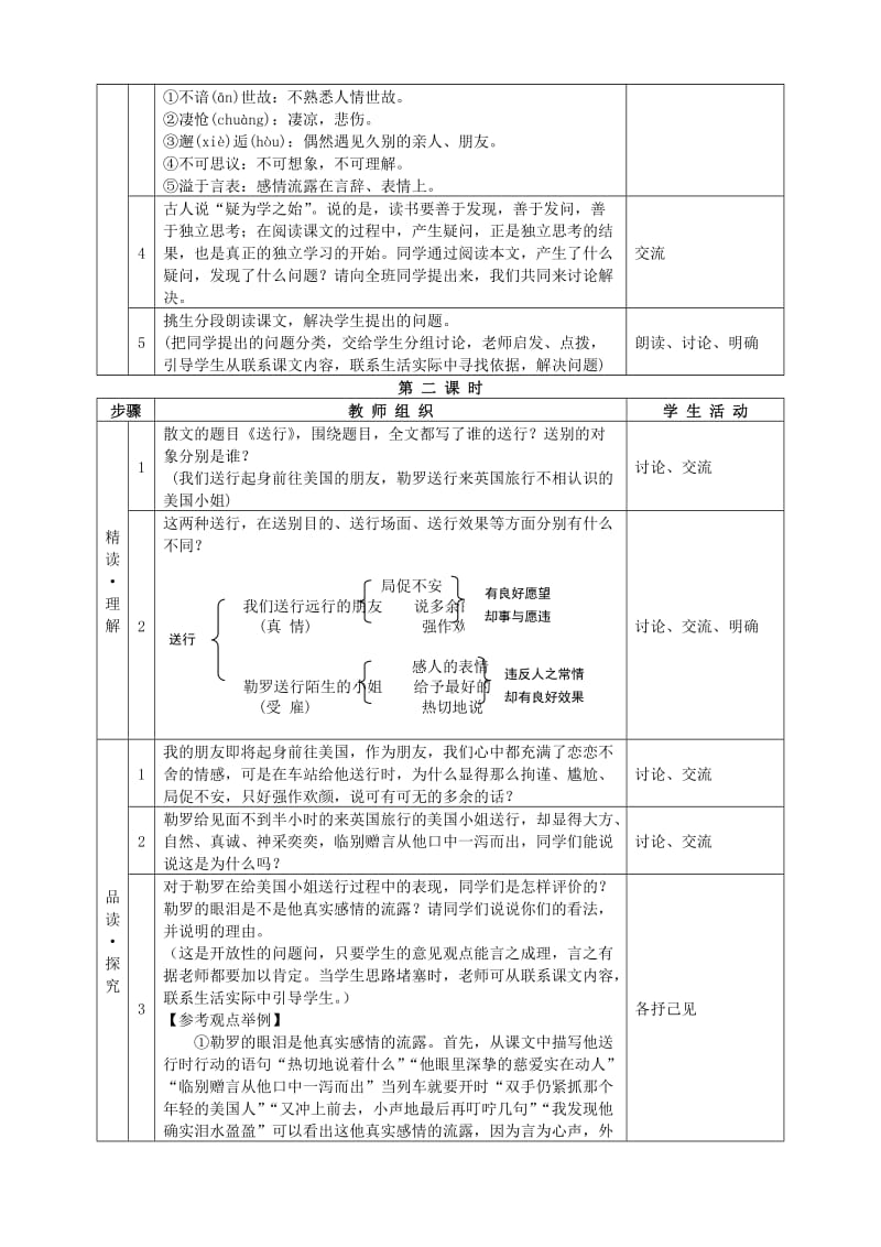 2019-2020年九年级语文《送行》教学设计1 苏教版.doc_第2页