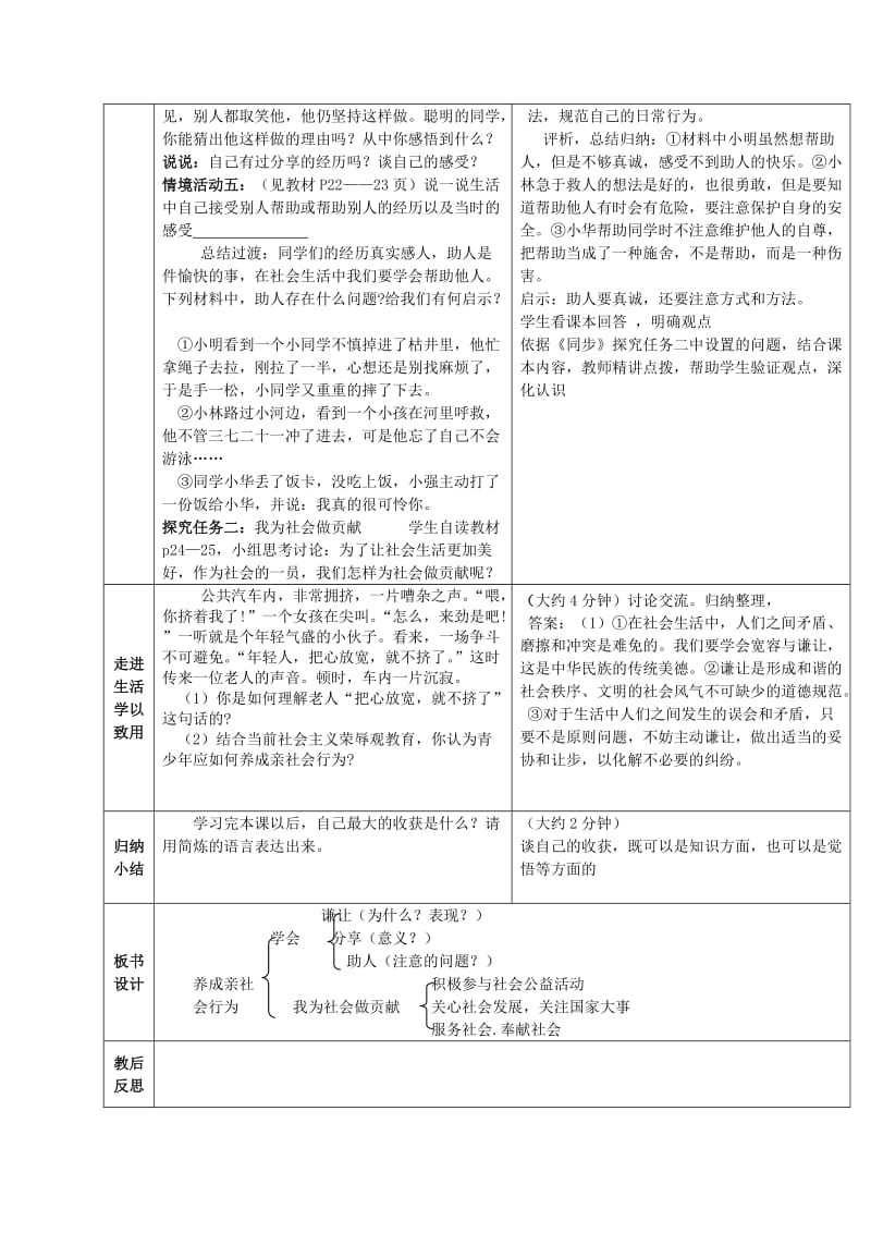 2019-2020年八年级政治下册 11.2 养成亲社会行为教案 鲁教版.doc_第2页