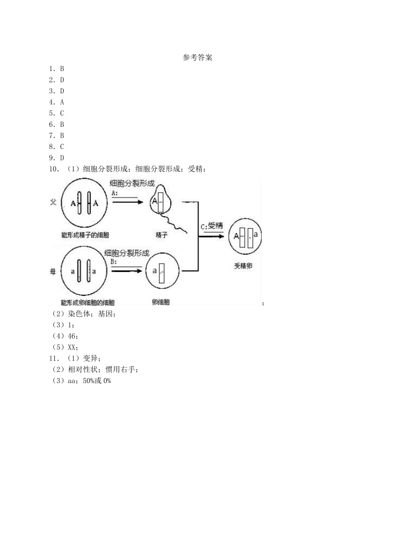 2019-2020年八年级生物上册20.3性状遗传有一定的规律性同步练习新版北师大版.doc_第3页