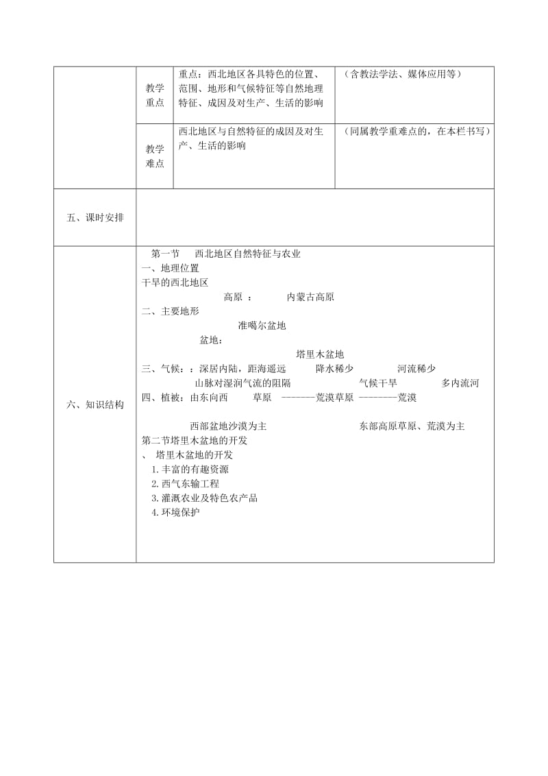 2019版八年级地理下册 第八章《西北地区》备课教案 （新版）新人教版.doc_第2页